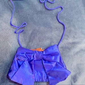 Royal blue satin purse